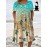 Plus Size Women's Tropical Marine Life Print Casual Dress - Soft Breathable Fabric, Loose Fit with Pockets, Vibrant Starfish & Turtle Design, Machine Washable for Spring Summer Fall Beach Outings, Beach Dress, Summer Outfit, Relaxed Fit