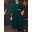 Elegant • Plus Size Women's Emerald Green Maxi Dress • Highquality Material, Non-Stretchy, Formal & Everyday, Machine Washable