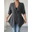[Plus Size Cardigan] Plus Size - Women's Elegant Casual Cardigan - Long Sleeve, Asymmetrical Hem, Button- Front, Button Closure, Medium Stretch, Solid Color, Perfect for Fall/Winter, Casual Wear Cardigan | Asymmetrical Hemline | Button Closure Coat