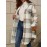 Women's Casual Plaid Faux Fur Coat with Button Front & Lapel Collar - Machine Washable All-Season Outerwear Beige/White/Brown/Gray/Black, Casual Attire, Stylish Jacket, Cozy Fabric, Buttonup Jacket, Fashion Lovers