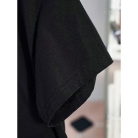 Women's Vintage Japanese Woodblock Print T-Shirt - Cherry Blossom & Red Sun Design, Semi-Sheer Short Sleeve Crew Neck Casual Top, Machine Washable for Spring & Summer, Breathable Fabric