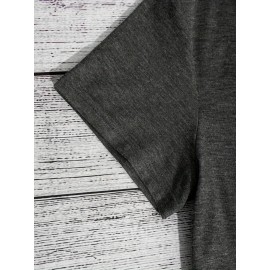 Women's Vintage Japanese Woodblock Print T-Shirt - Cherry Blossom & Red Sun Design, Semi-Sheer Short Sleeve Crew Neck Casual Top, Machine Washable for Spring & Summer, Breathable Fabric