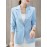 [Elegant Blazer] Polyester Elegant Light Blue Blazer | Women's Single-Breasted Long Sleeves Jacket - Regular Fit, Button-Up Design, Office Attire for Spring/Summer/Fall